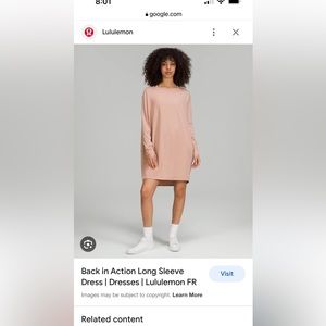 Lululemon Back in Action Dress, Pink, Size 12